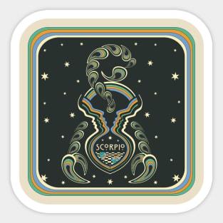 Scorpio 70s style art Sticker